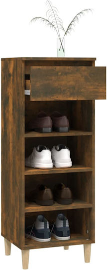 Wooden Shoe Organizer with 4 Shelves Yellow 40x36x105cm