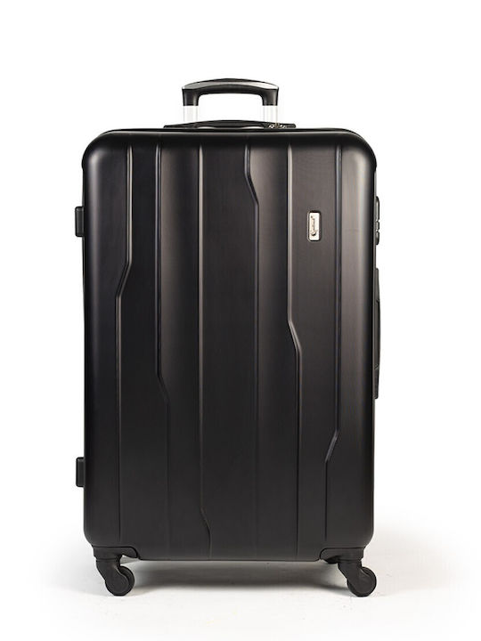 Cardinal Large Hard Travel Suitcase Black with 4 Wheels Height 70cm