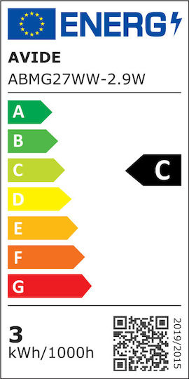 Avide ABMG27WW-2.9W Λάμπα LED 2.9W 90mm για Ντουί E27 και Σχήμα G45 Θερμό Λευκό 470lm