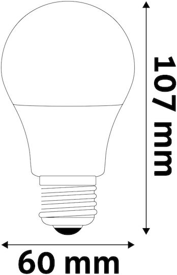 Avide ABG27WW-8W-AP LED Bulb 8W 107mm for Socket E27 and Shape A60 Warm White 806lm