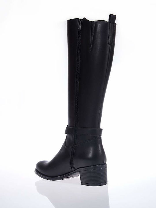 Leder Damenstiefel Schwarz