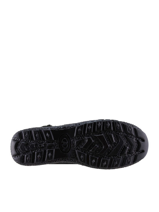 Snow Boots with Zipper & Fur Black