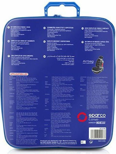 Sparco Set Huse Auto 9buc Poliester Roșu / Negru