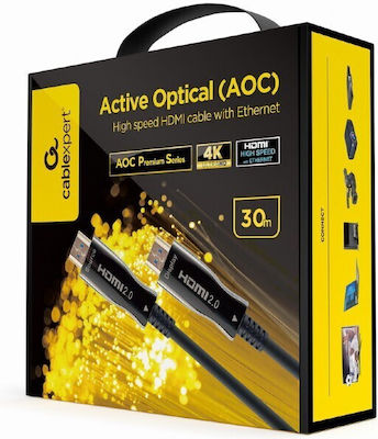 Cablexpert Active Optical HDMI 2.0 Cablu HDMI de sex masculin - HDMI de sex masculin 30m Negru