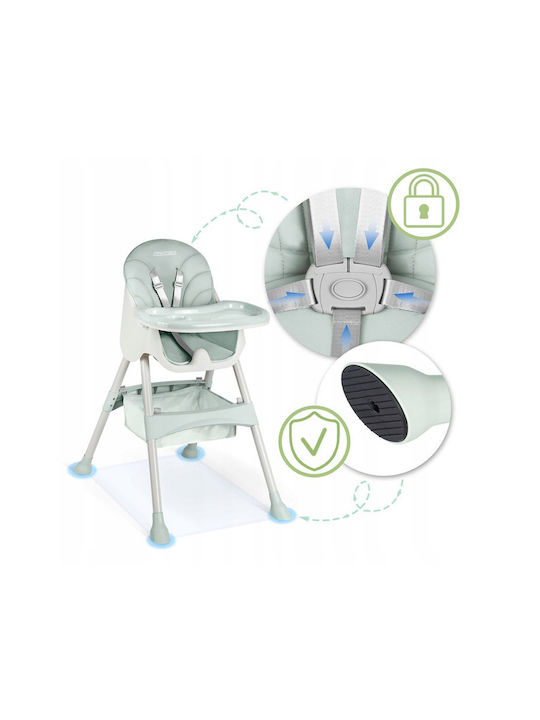 Ricokids Milo Καρεκλάκι Φαγητού 3 in 1 με Ρυθμιζόμενο Ύψος Πράσινο