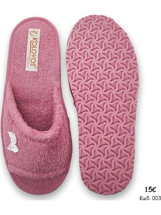 550Α Frottee Winter Damen Hausschuhe Rosa