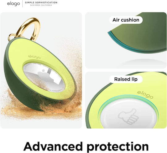 Elago Avocado Θήκη Μπρελόκ Σιλικόνης για AirTag σε Πράσινο χρώμα