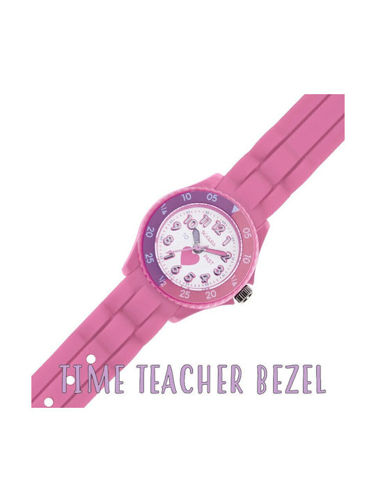 Tikkers Kinder-Analoguhr mit Kautschuk/Plastikarmband Rosa