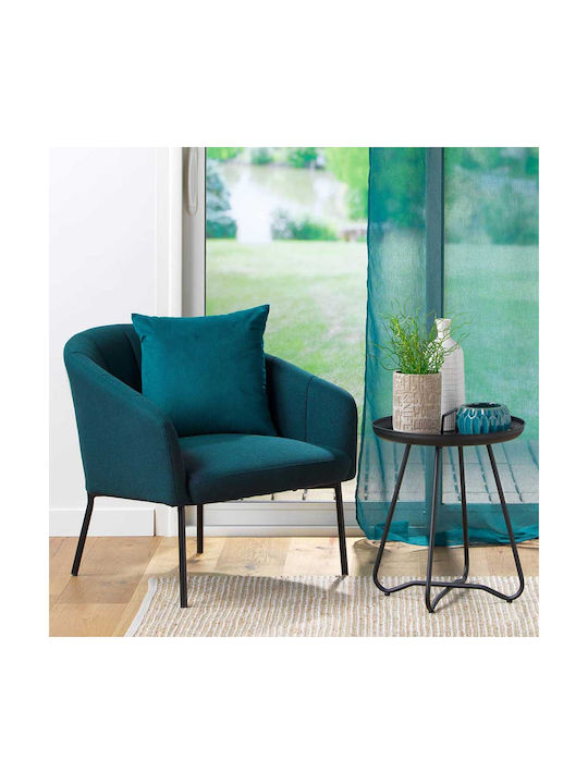 Sofa-Kissen L-C Casual aus Samt Petrol Blau 40x40cm