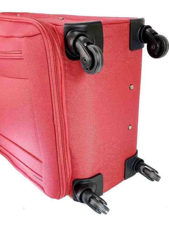 Diplomat Medium The Quattre Collection Medium Fabric Red Suitcase with 4 Wheels Height 68cm