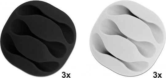 DeLock Positions Φ5mm Black Black White Cable Clips 6pcs Black/White
