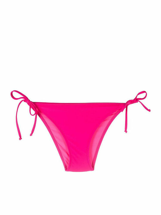 Bikini Slip με Κορδονάκια Φούξια