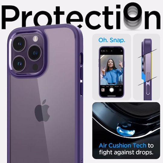 Spigen Ultra Hybrid Задна корица Пластмаса 2мм Deep Purple (iPhone 14 Pro)