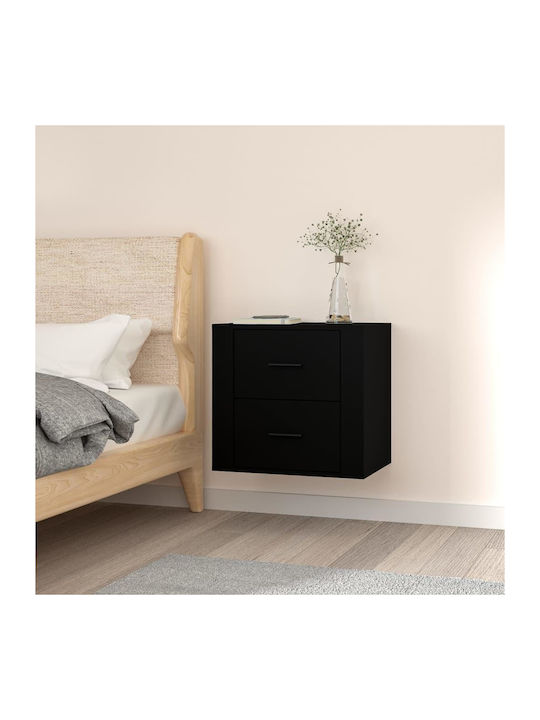 Wooden Bedside Table Black 50x36x47cm