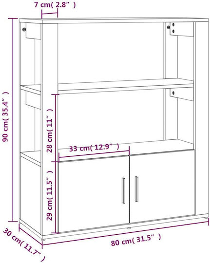 Βιβλιοθήκη Sonoma Δρυς 80x30x90εκ.