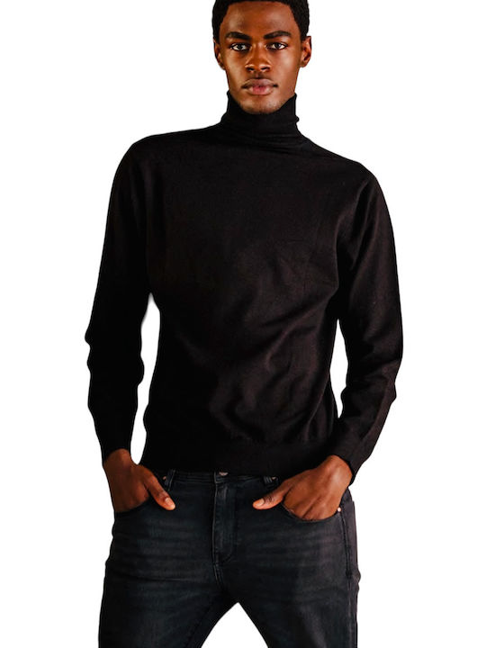 Losan Men's Long Sleeve Sweater Turtleneck Black