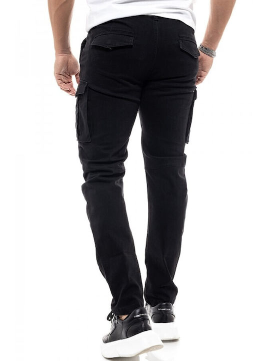 Splendid Men's Trousers Cargo Elastic in Slim Fit Black