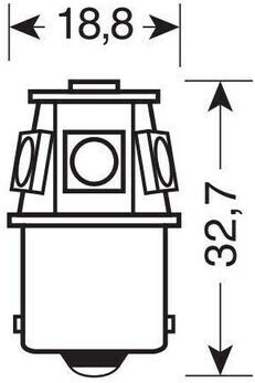 Lampa Lamps Car BA15S / R5W LED Orange 24-28V 20pcs