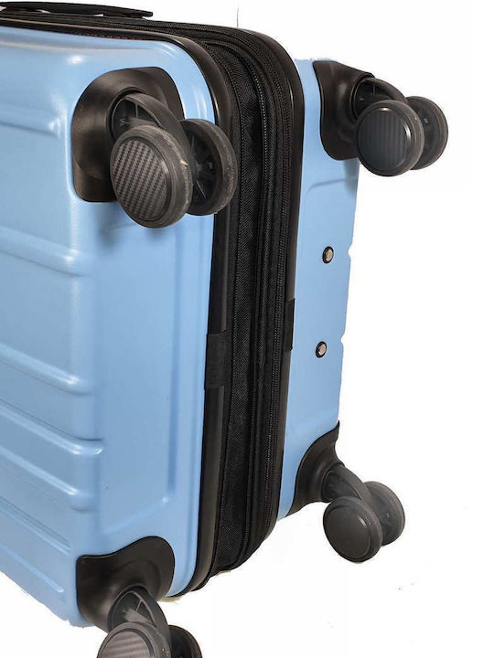 Stelxis ST538 Medium Hard Light Blue Travel Suitcase with 4 Wheels Height 65cm