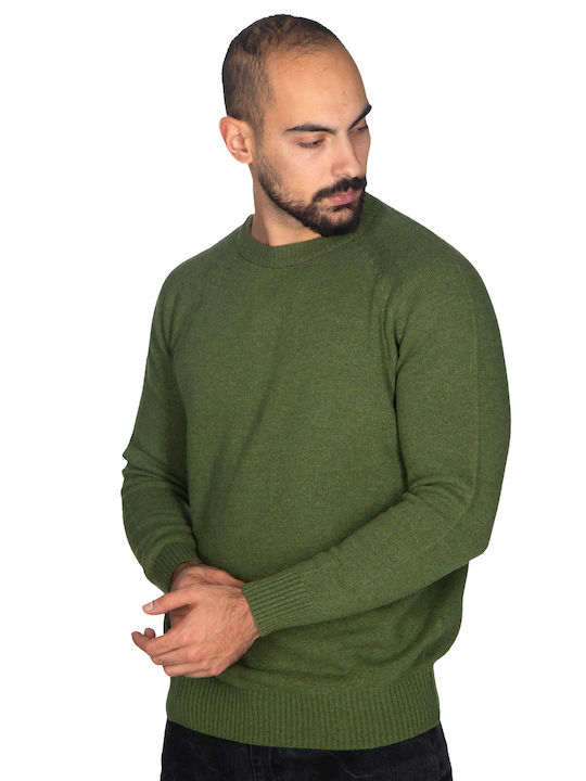 Men's woolen blouse - olive 10925