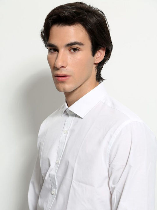 Long Sleeve Shirt In Narrow Fit White