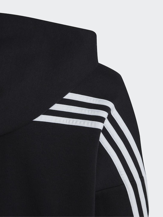 Athletic Kids Cardigan Cotton with Hood Black
