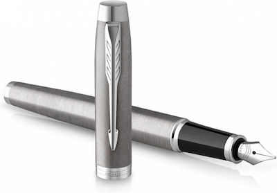 Parker Σετ Στυλό Rollerball με Πένα από Ατσάλι Ασημί (σε Χάρτινη Κασετίνα)