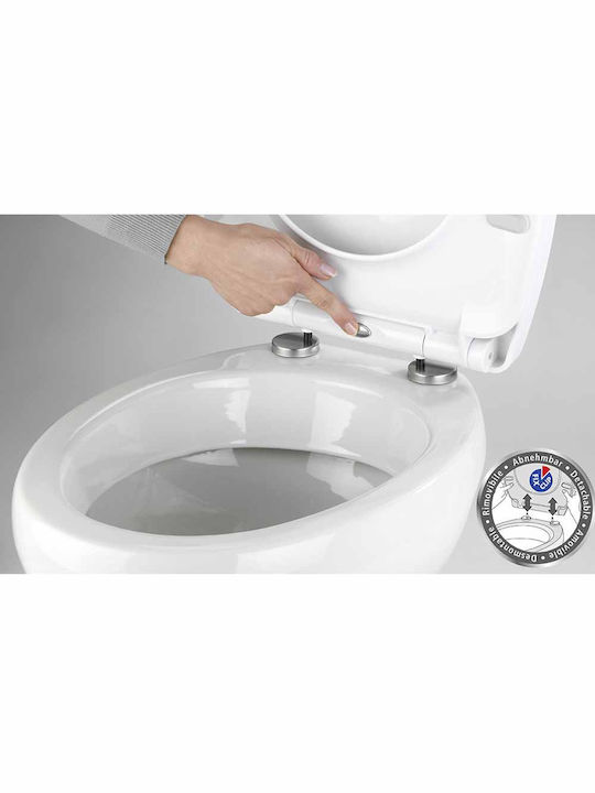 Wenko Plastic Toilet Seat Blue Cement 45cm