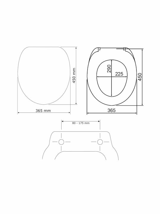 Wenko Plastic Toilet Seat Blue Cement 45cm
