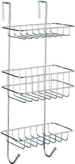 Wenko Revigo An der Wand montiert Badezimmerregal Metallisch mit 3 Regalböden 22.5x18.5x57cm Weiß