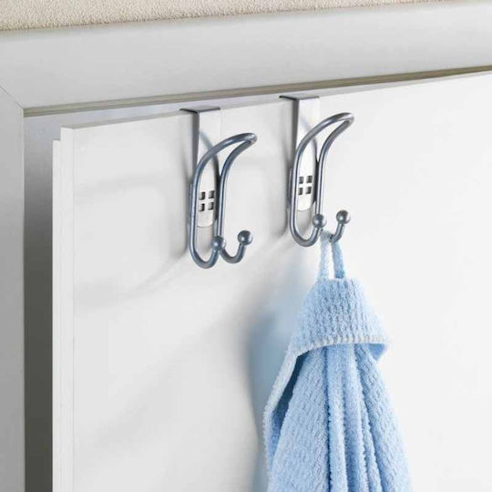 Wenko Κρεμάστρα Πόρτας 2 Θέσεων Μεταλλική 3.2x3.2x6εκ. 2τμχ