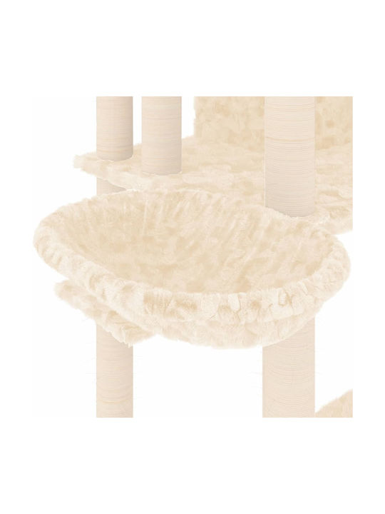 vidaXL Stâlp pentru zgâriat pisici Copaci pentru pisici Bej 8 niveluri 104x78x191cm