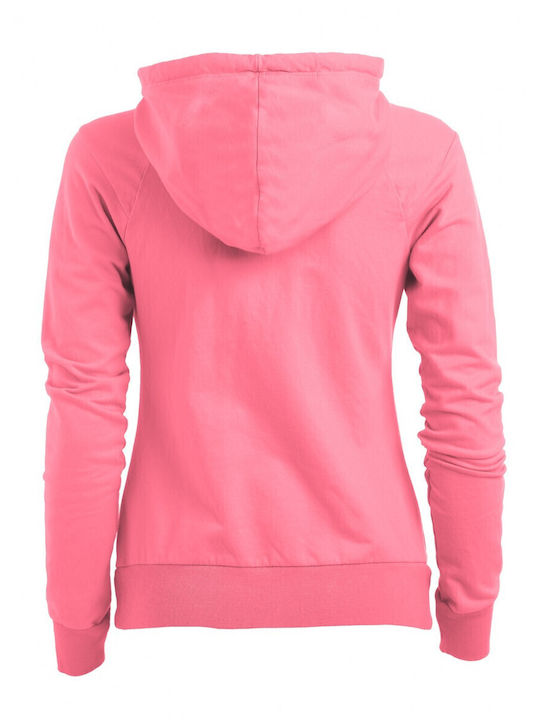 Damen Sweatshirtjacke Kapuzen Rosa