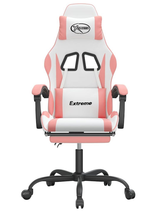vidaXL 3143887 Gaming Stuhl mit Fußstütze White / Pink