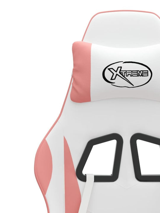 vidaXL 3143887 Gaming Stuhl mit Fußstütze White / Pink