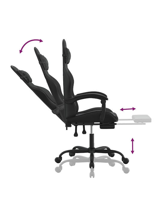 vidaXL 3143886 Καρέκλα Gaming Δερματίνης με Υποπόδιο Μαύρο