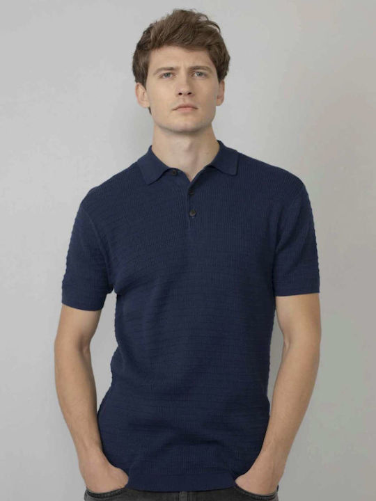 PETROL INDUSTRIES cotton short-sleeved knitted polo shirt - K21KWC2005147 Blue