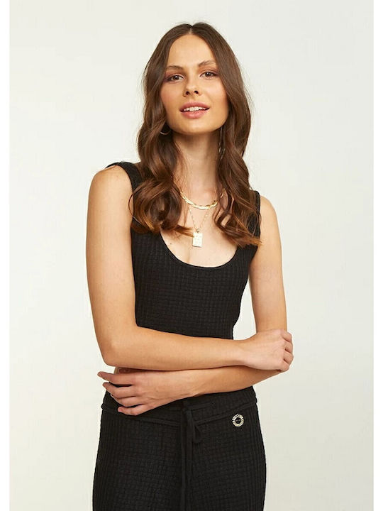 Women's Crop Top Sleeveless Black