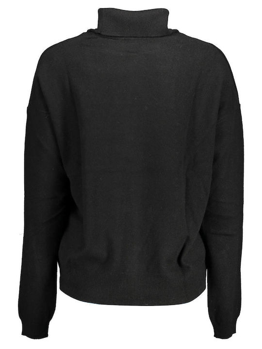 U.S. Polo Assn. Women's Blouse Long Sleeve Turtleneck Black