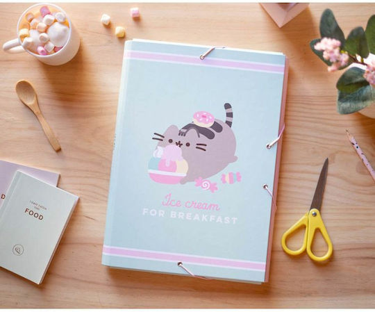 Grupo Erik Folder Prespan with Rubber Band and Ears for Paper A4 Multicolour Pusheen Foodie Collection