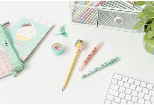 Grupo Erik Pusheen Cat Foodie Collection Kids Stationery Set with Pencil, Sharpener, Eraser, Notepad, Pen and Pencil Case 7pcs