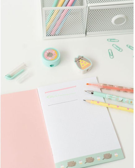 Grupo Erik Pusheen Cat Foodie Collection Kids Stationery Set with Pencil, Sharpener, Eraser, Notepad, Pen and Pencil Case 7pcs