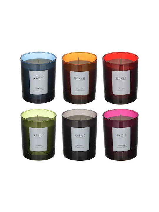 Inart Scented Candle 6-80-961-0004 Jar with Scent Black Amber Orange 7x8cm 1pcs