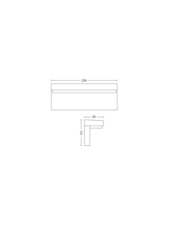 Philips Nyro Επιτοίχια Εξωτερική Πλαφονιέρα LED IP44 5W με Ψυχρό Λευκό Φως 32.7x13.5x10.5εκ.