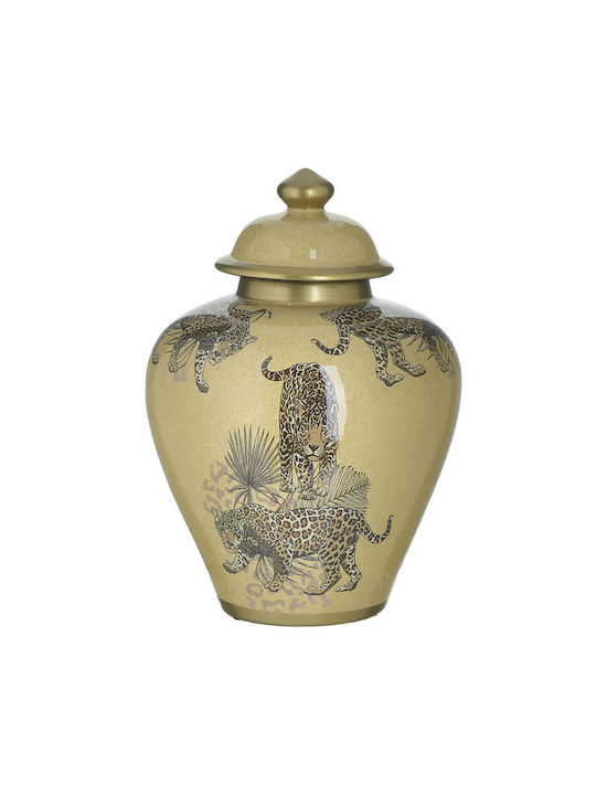 Inart Vază Decorativă Ceramică Τίγρης Bej 23x23x34cm 1buc