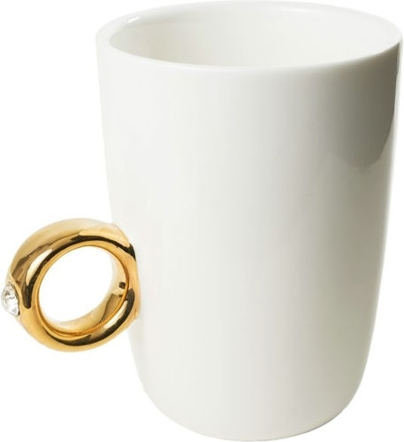 Gadget Master Solitärring Becher Keramik Weiß 270ml