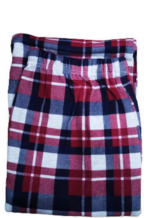Relax Lingerie Men's Winter Checked Pajama Pants Burgundy