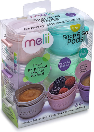Melii Snap & Go Комплект Пластмасови Кутии за Храна Многоцветни с Отделения 6 бр