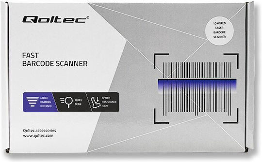 Qoltec Scanner Χειρός Ενσύρματο με Δυνατότητα Ανάγνωσης 1D Barcodes