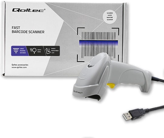 Qoltec Scanner Χειρός Ενσύρματο με Δυνατότητα Ανάγνωσης 1D Barcodes